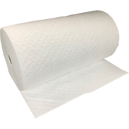 Fytertech Nonwovens Sorbent Roll, Oil, 36 gal Vol Absorbed per Pkg, 30 in x 150 ft, White, Polypropylene O1PH150